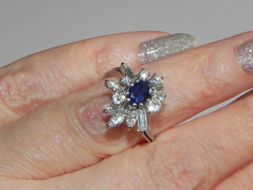 戒指 蓝宝石 - 钻石  #2.1