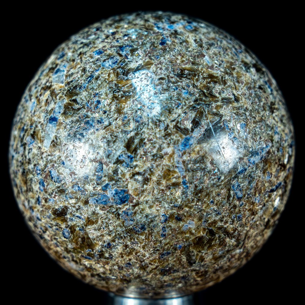 深蓝色云母蓝宝石水晶 来自肯尼亚的未经处理球体，1904.85 克拉- 380.97 g #1.2