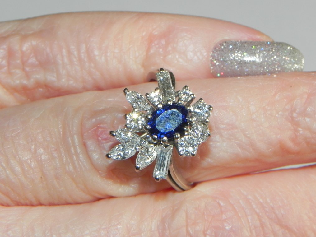 戒指 蓝宝石 - 钻石  #2.2