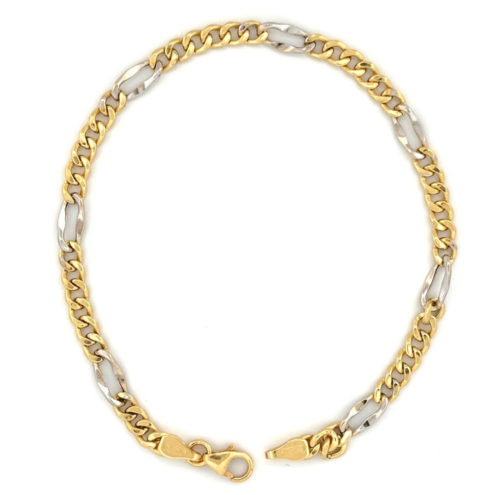 Bracciale oro bicolore - 3.9 gr - 20 cm - 18 Kt - Bracelet - 18 carats Or blanc, Or jaune #1.2