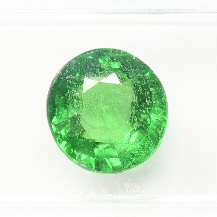No reserve price - 1 pcs  Green Tsavorite  - 3.15 ct - International Gemological Institute (IGI) - 9mm Round cut Tsavorite #1.0