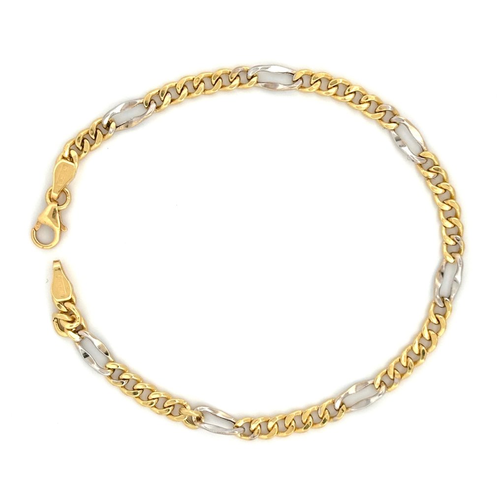 Bracciale oro bicolore - 3.9 gr - 20 cm - 18 Kt - Bracelet - 18 carats Or blanc, Or jaune #1.1