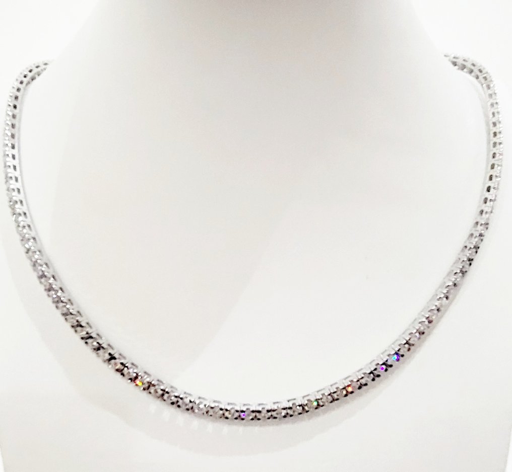 Halsband Vittguld Diamant  (Natural) #1.2