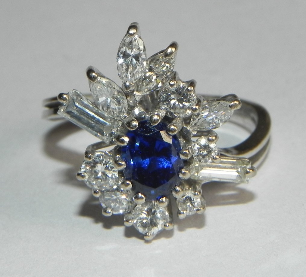 戒指 蓝宝石 - 钻石  #1.1