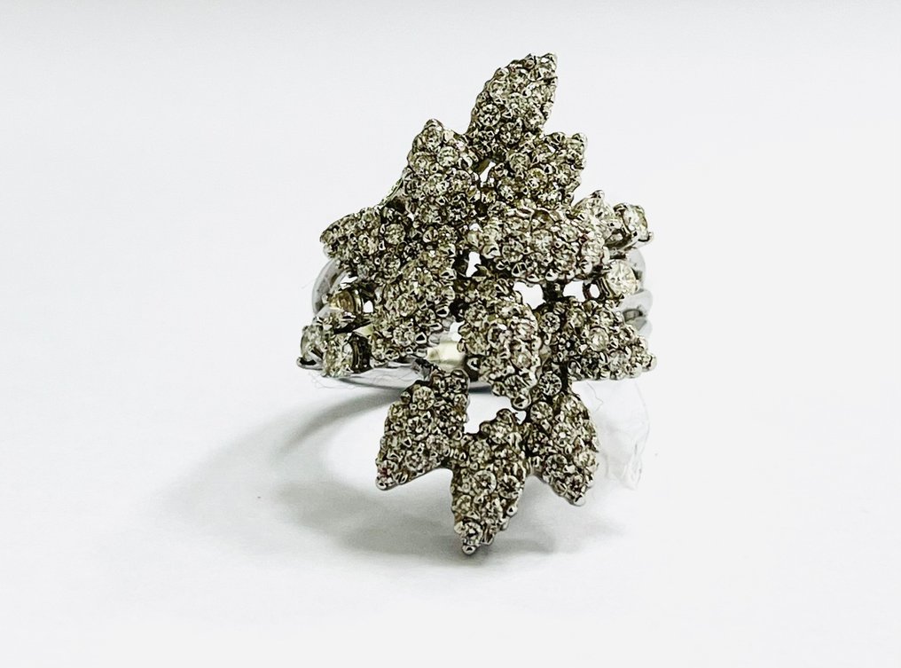 Marika - Statement-ring - 18 kraat Hvidguld Diamant  (Natur) #1.1