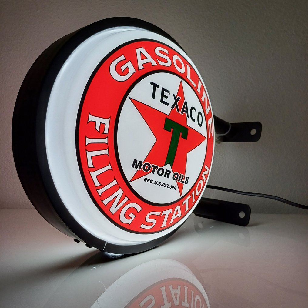Texaco Wandbord - Lichtbak - Lightbox - Metal #1.0