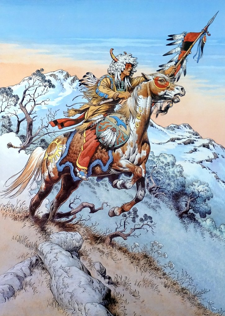 Blanc-Dumont, Michel - 1 Offset Print - Chef Indien - 1997 #1.0