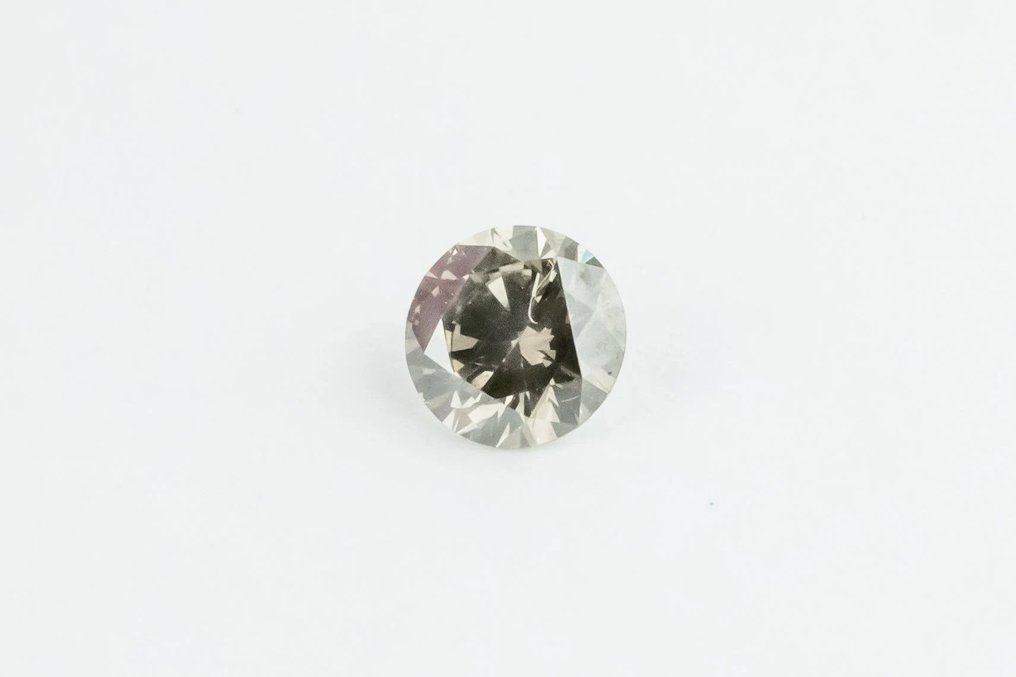 鑽石 - 0.78 ct - 圓形 - fancy intense gris marron - SI2 #1.1