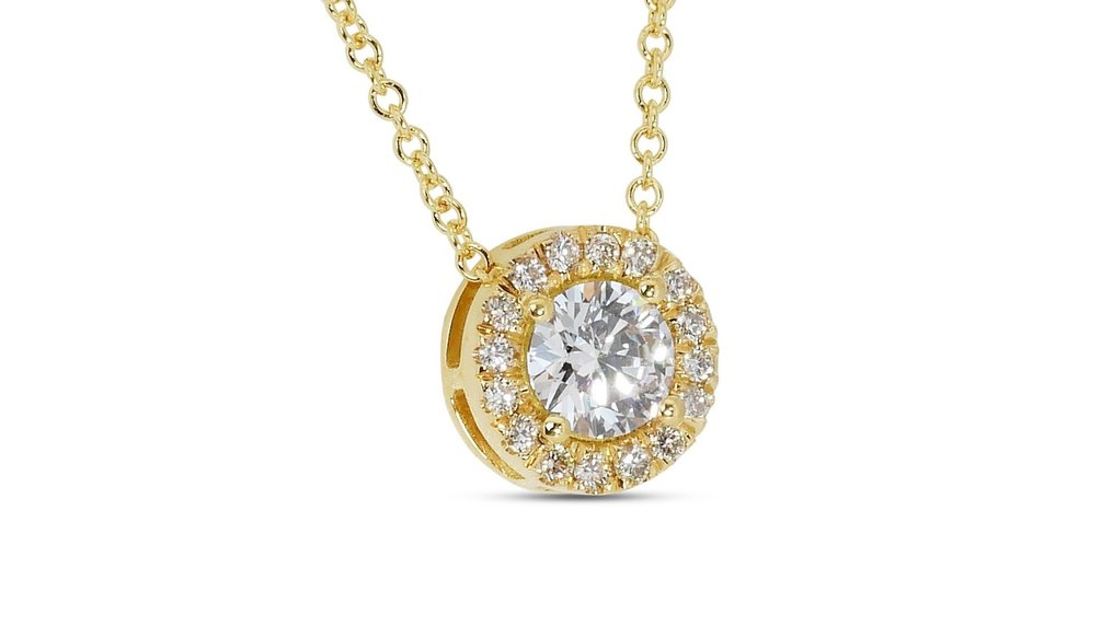 Halskette Gelbgold Diamant  (Natürlich) - Diamant #2.2