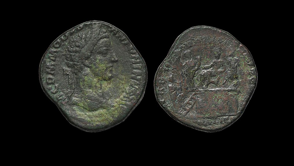 Romerska riket. Commodus (AD 177-192). Sestertius Rome, AD 180 #1.1