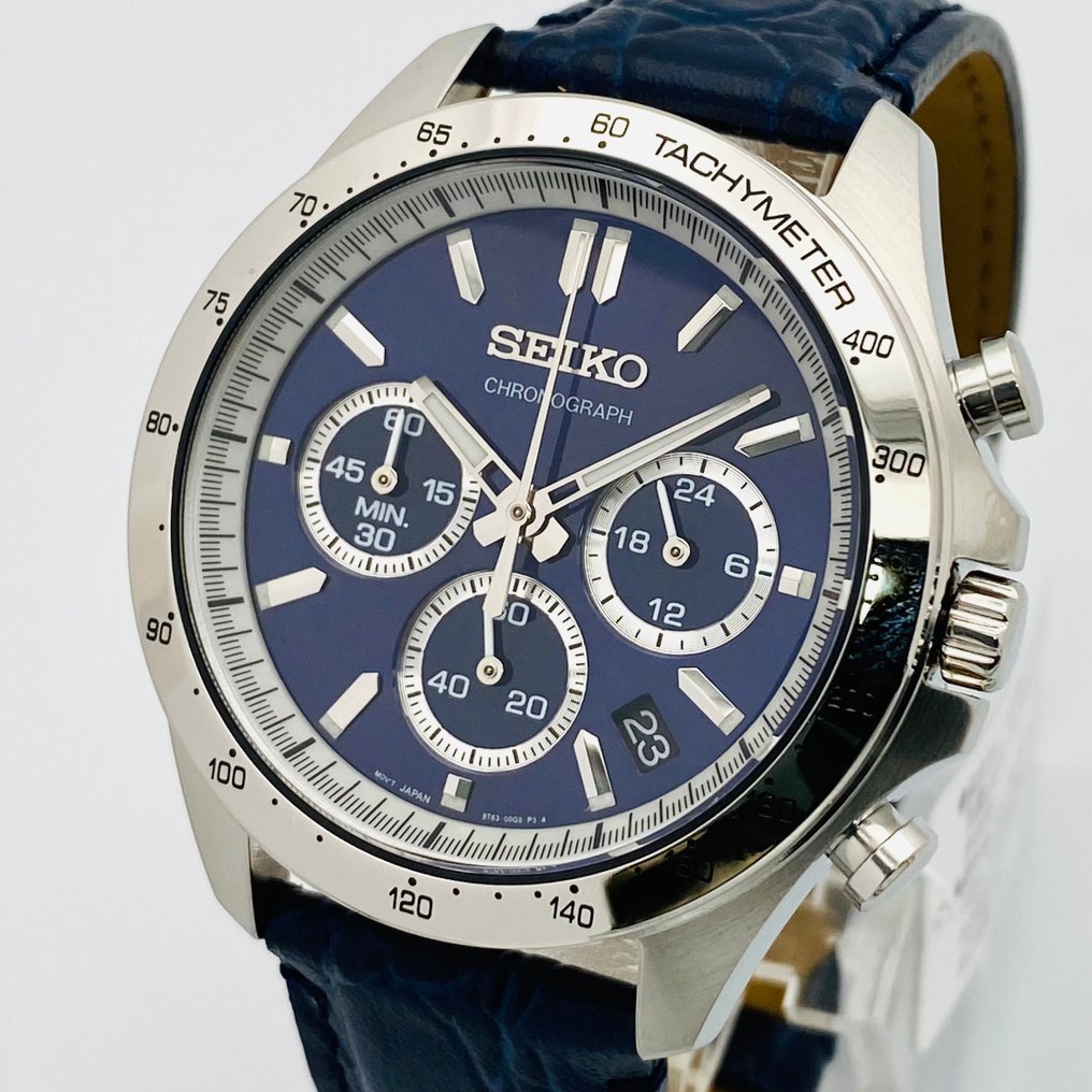 Seiko - Chronograph Dark Blue Dial 100m. Date Tachymeter - Ingen mindstepris - Mænd - 2020+ #1.0