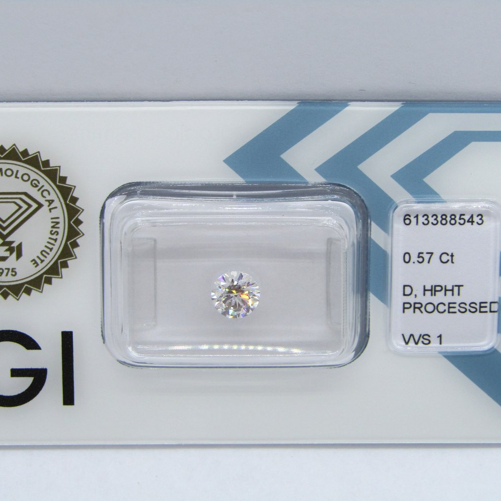Diamant - 0.57 ct - Rund - D (färglös), Färgbehandlad - VVS1 #1.1