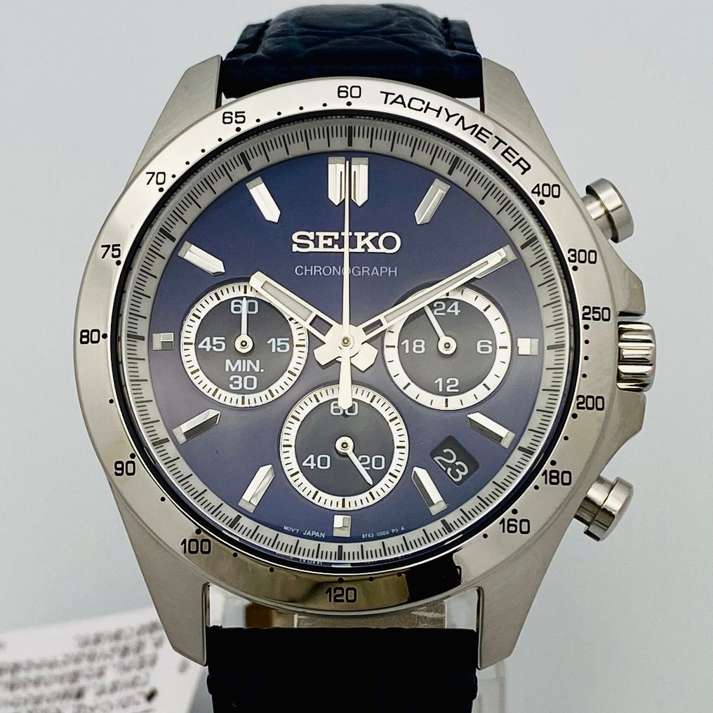 Seiko - Chronograph Dark Blue Dial 100m. Date Tachymeter - Ingen mindstepris - Mænd - 2020+ #2.1