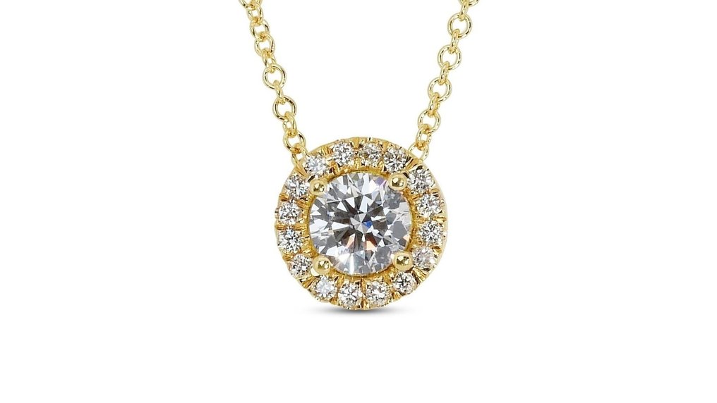 Halsketting Geel goud Diamant  (Natuurlijk) - Diamant  #1.1