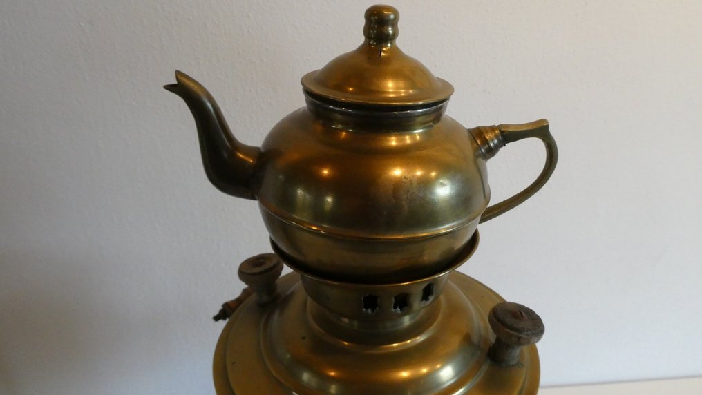 俄国式茶壶 -  带茶壶的茶炊 - 铜 #2.1