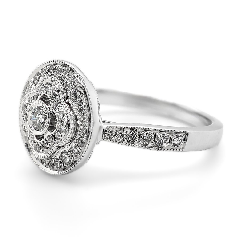 Ring Witgoud -  0.72ct. tw. Diamant  (Natuurlijk) #1.2