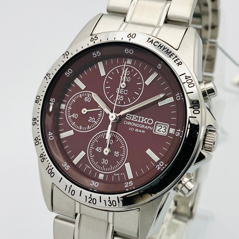 Seiko - 沒有保留價 - 男士 - 計時碼錶紅色錶盤 100m。日期 #1.1
