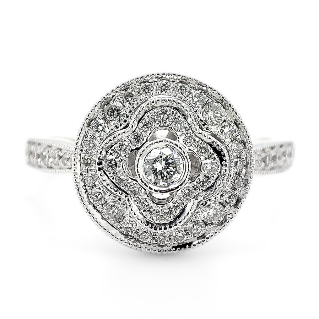 Anello 14 carati Oro bianco 0.72ct. tw. Diamante Naturale Catawiki