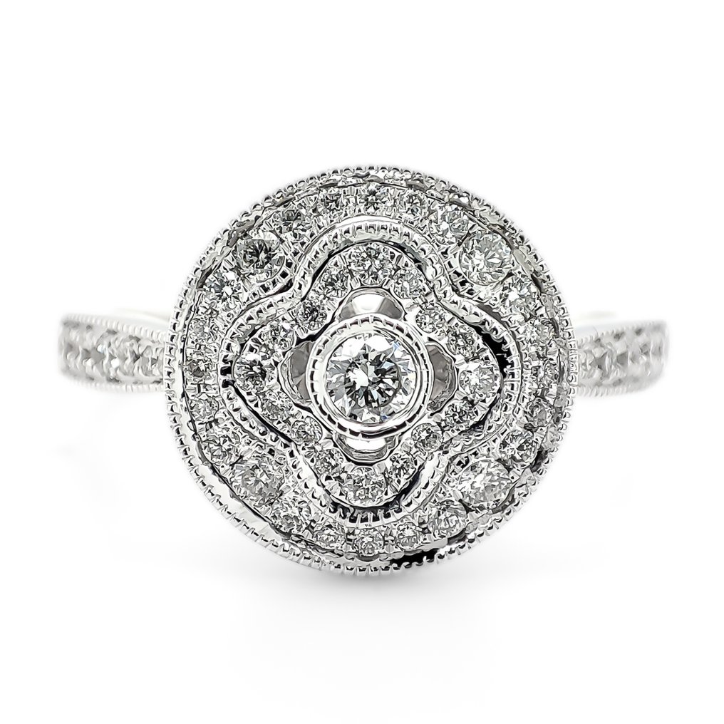 Bague Or blanc -  0.72ct. tw. Diamant  (Naturelle) #1.1