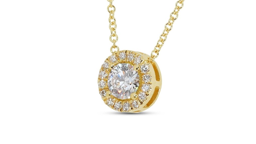 Halsketting Geel goud Diamant  (Natuurlijk) - Diamant  #3.1