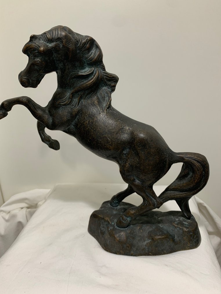 雕像, Cavallo rampante - 30 cm - 銅（生綠銹） #1.2