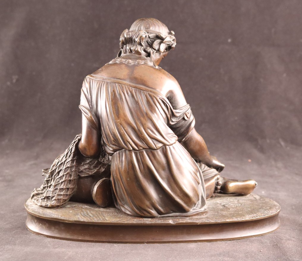 Sculpture, Zittende dame - 22 cm - Bronze #3.2