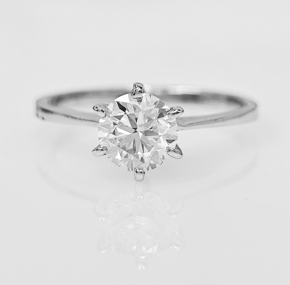 Ring Witgoud, 1,00 ct F/SI1 Diamant  (Natuurlijk) #3.2