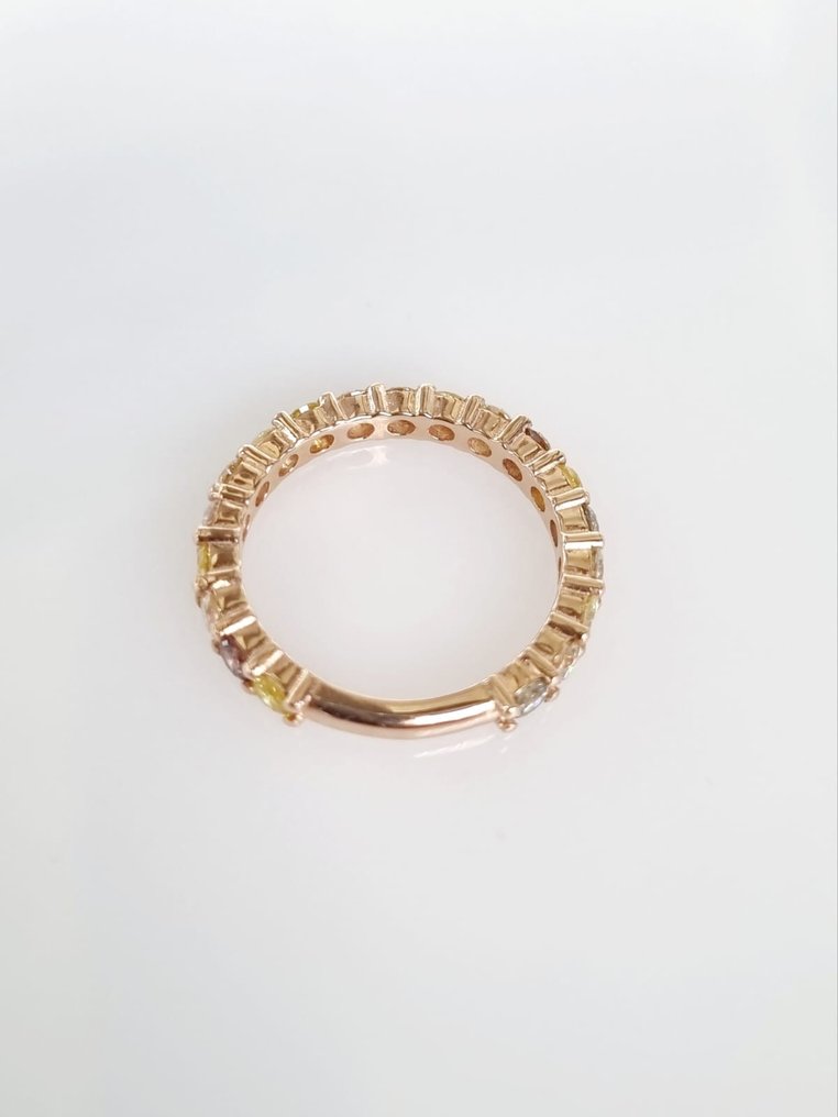 Ring Roségoud Gemengd geel Diamant  (Natuurlijk gekleurd) #3.1