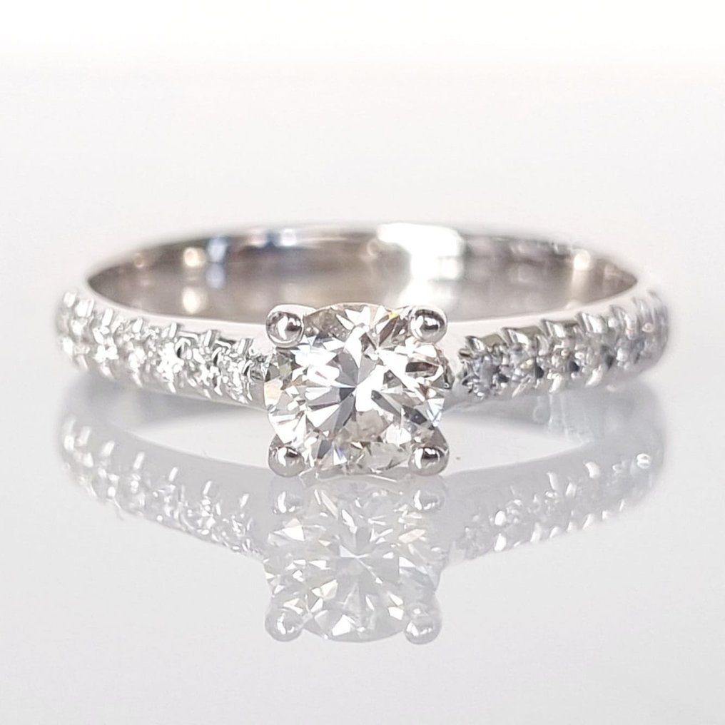 Engagement ring White gold Diamond  (Natural) #1.1