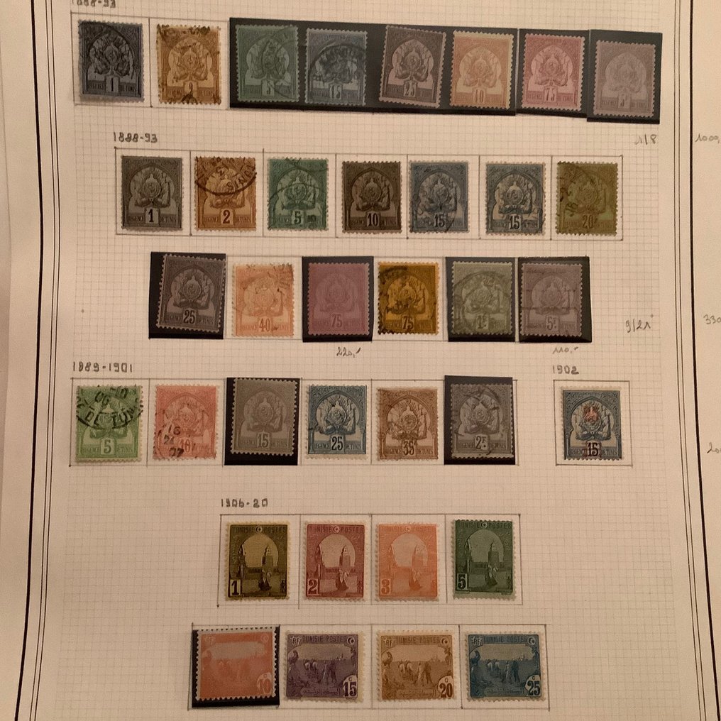 Tunesië 1888/1944 - Volledige verzameling met alle nevenrubrieken op albumbladen - Yvert #2.2
