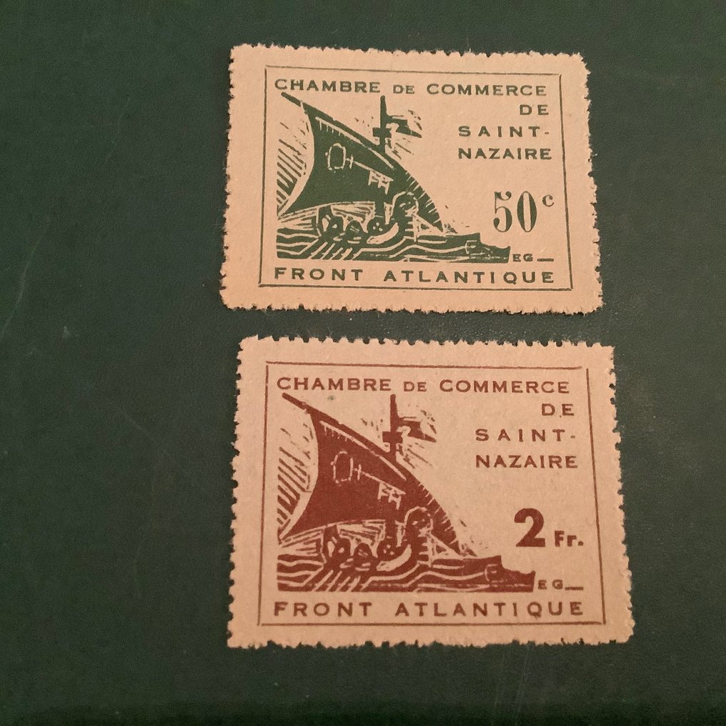 Det tyske keiserrike - Okkupasjonen av Frankrike (1941 - 1945) 1945 - Saint-Nazaire frimerker - Michel 1/2 #1.2