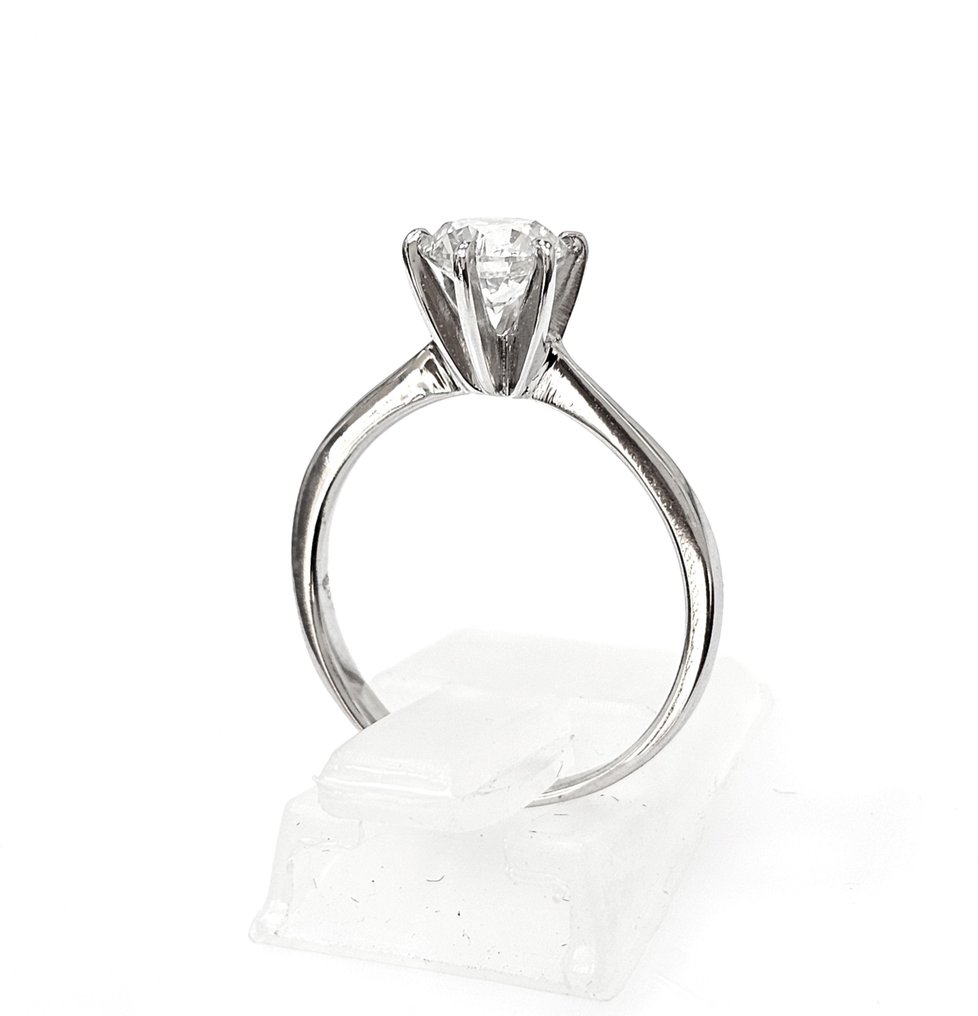Ring Witgoud, 1,00 ct F/SI1 Diamant  (Natuurlijk) #1.2
