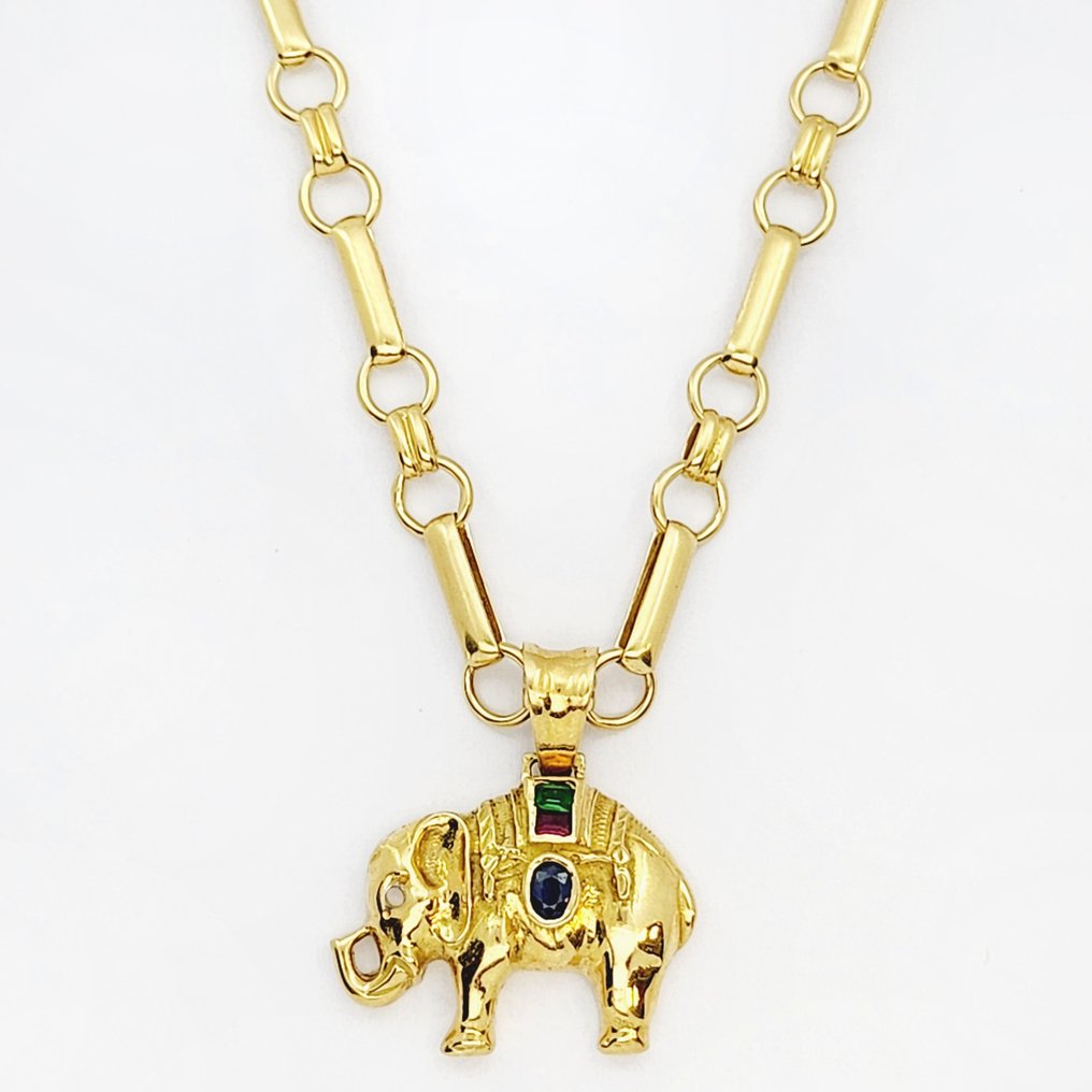 Collar 頸鏈 - 18 克拉 黃金 藍寶石 #1.1