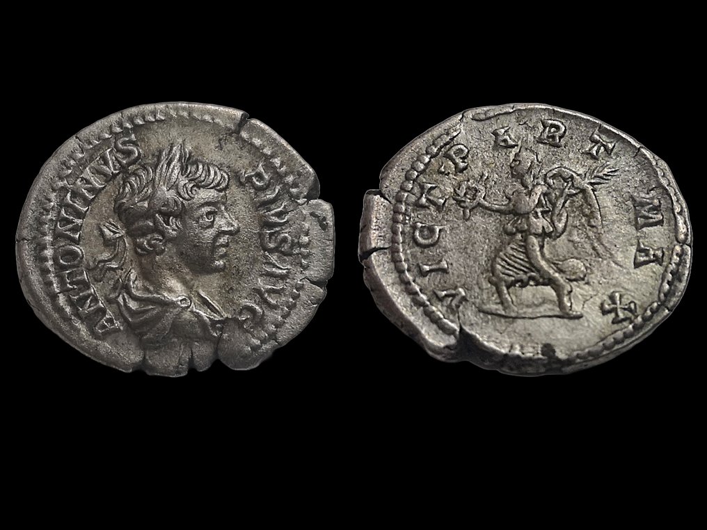 Imperio romano. Caracala (198-217 e. c.). Denarius Rome - Victory #1.1