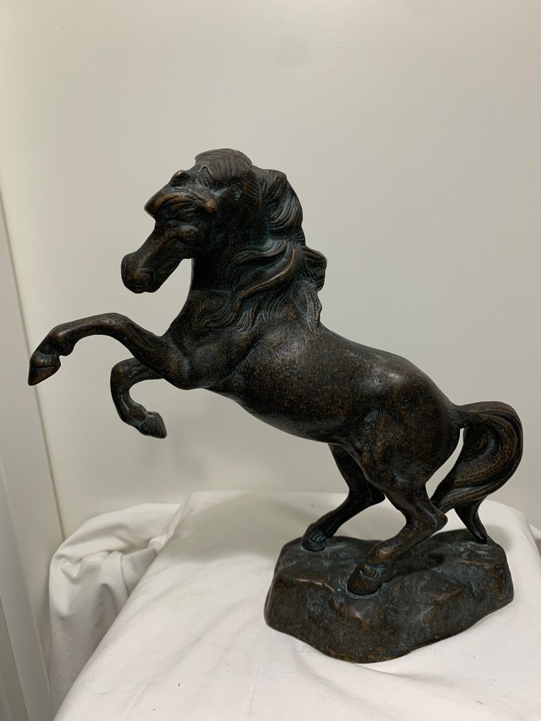 雕像, Cavallo rampante - 30 cm - 銅（生綠銹） #1.1