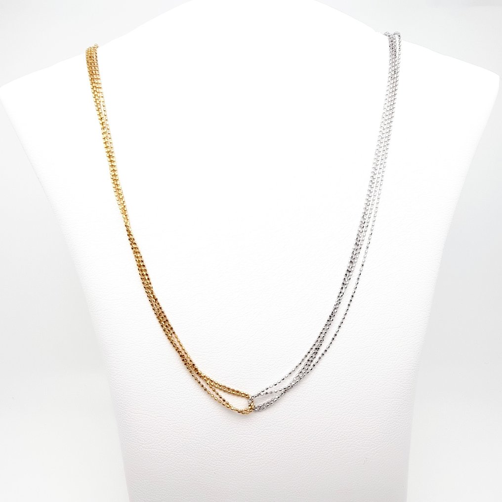 Halskette - 18 kt Gelbgold, Weißgold #1.1