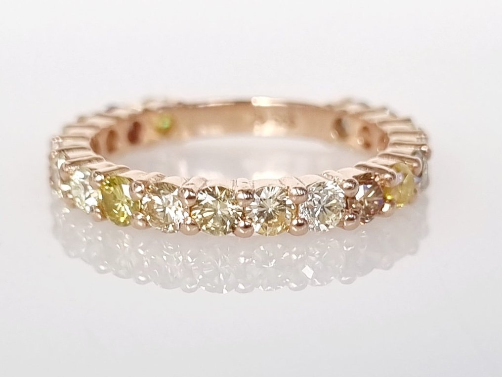 Δαχτυλίδι Ροζ χρυσό Ανάμεικτο κίτρινο Διαμάντι  (Φυσικού χρώματος) #1.1