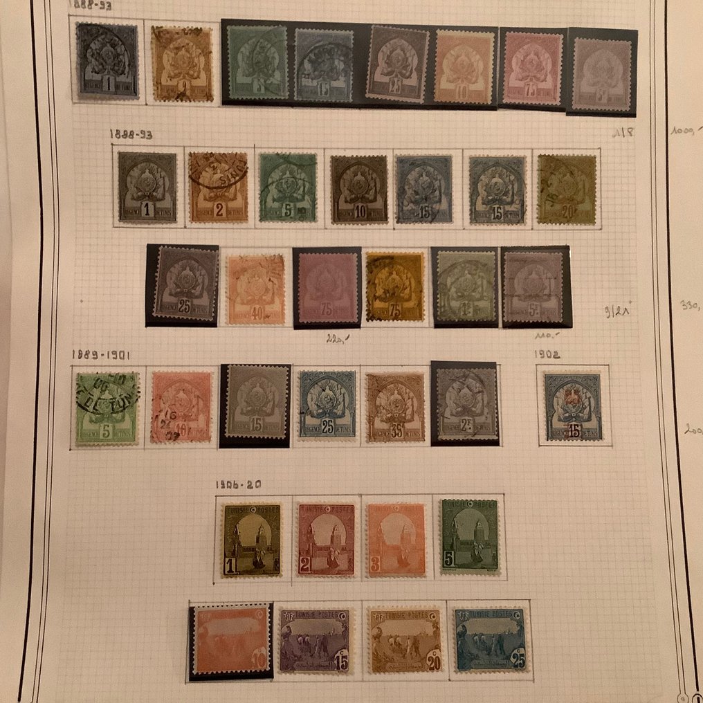 Tunesië 1888/1944 - Volledige verzameling met alle nevenrubrieken op albumbladen - Yvert #2.1