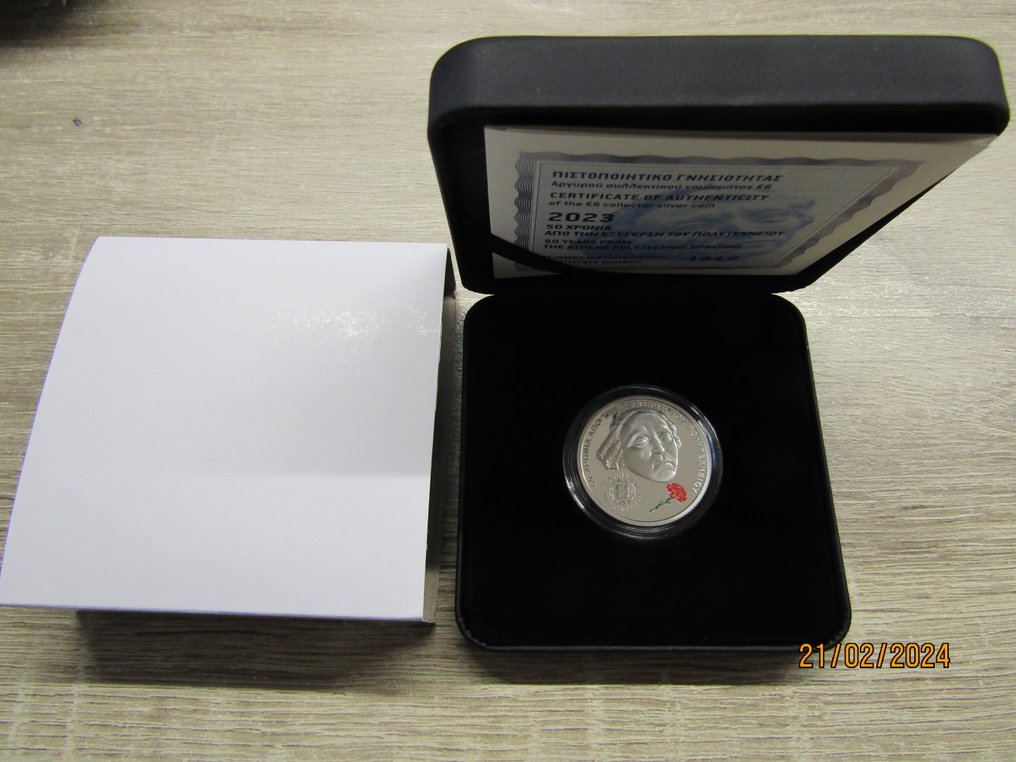 希腊. 6 Euro 2023 "50 jaar opstand aan de Polytechnische Universiteit" Proof  (没有保留价) #1.0
