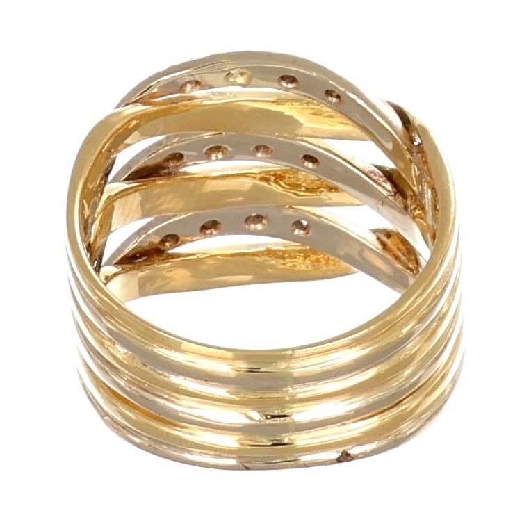 Δαχτυλίδι - 18 καράτια Κίτρινο χρυσό, Λευκός χρυσός -  0.12ct. tw. Διαμάντι #2.1