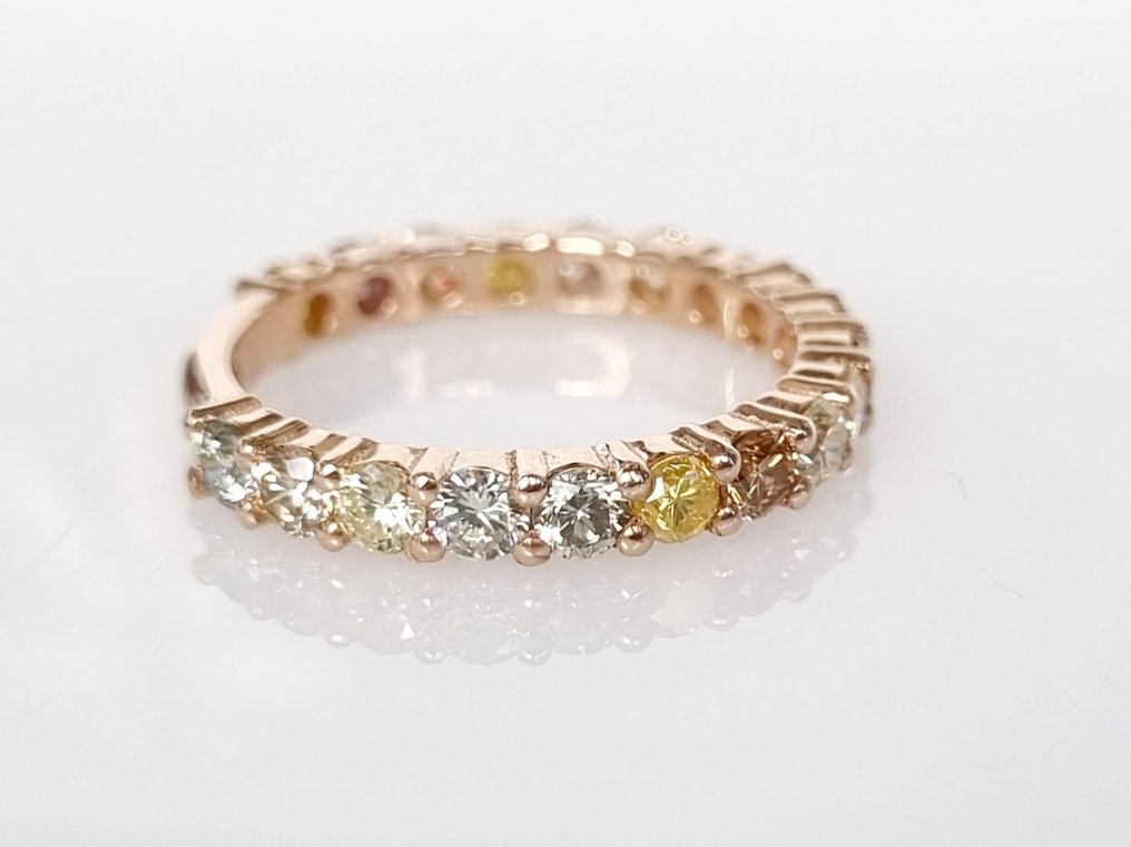 Δαχτυλίδι Ροζ χρυσό Ανάμεικτο κίτρινο Διαμάντι  (Φυσικού χρώματος) #2.1