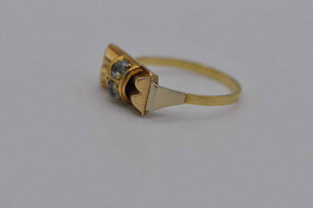 Nincs minimálár - Kargyűrű Sárga arany Akvamarin #3.2