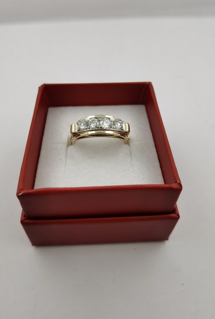 Ring - 14 karat Gulguld Diamant  (Natur)  #2.1