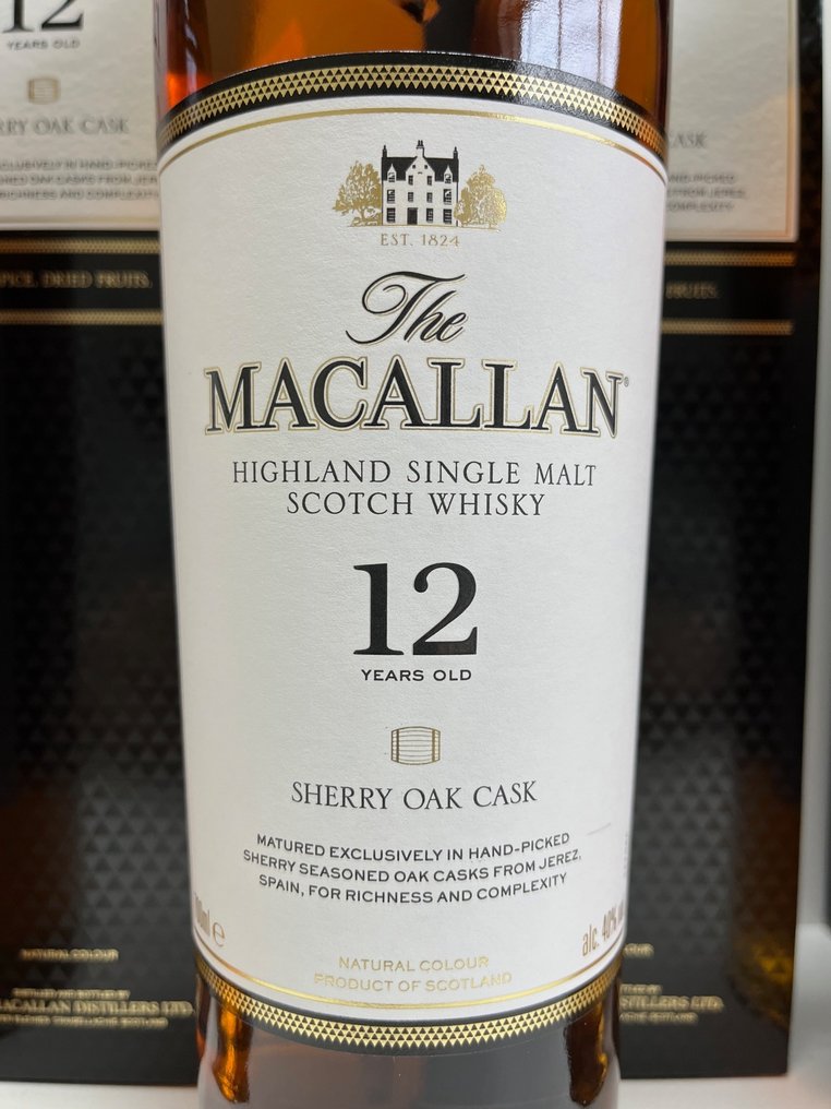 Macallan 12 years old - Sherry Oak Cask - Original bottling  - 700 毫升 - 3 瓶 #1.2
