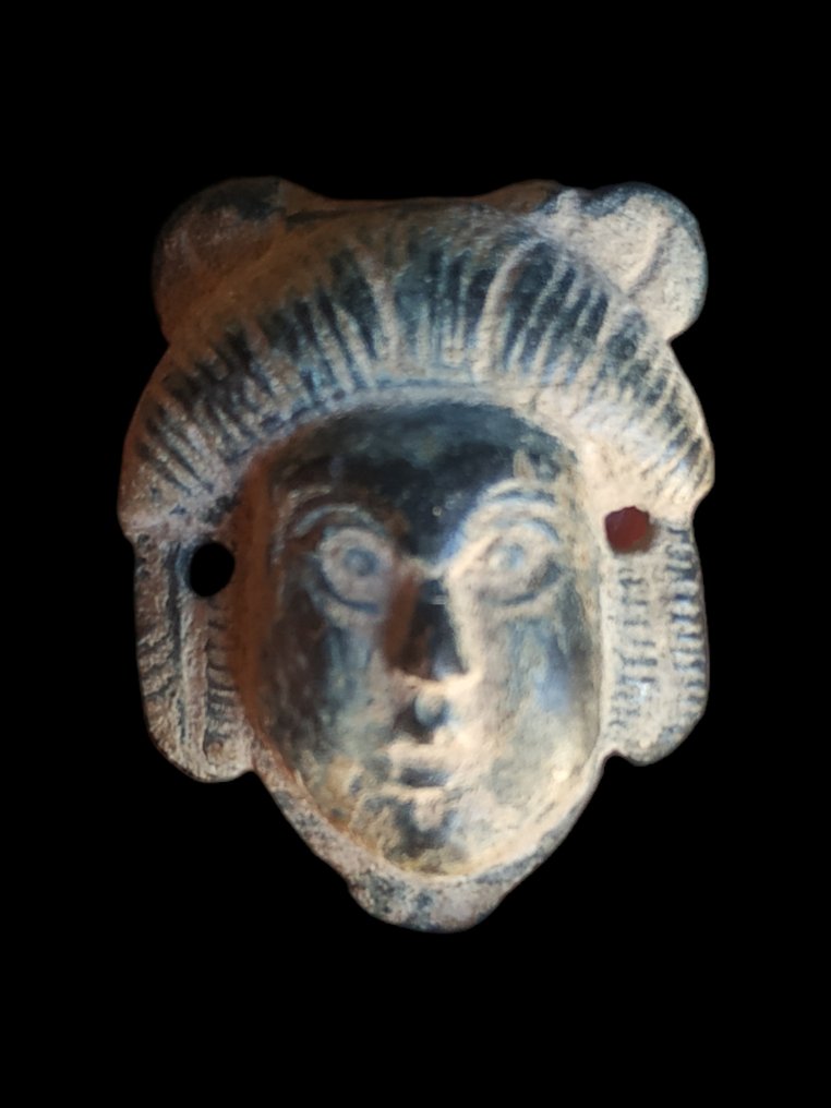 Ókori római női arcot ábrázoló rátét Amulett  (Nincs minimálár) #3.1