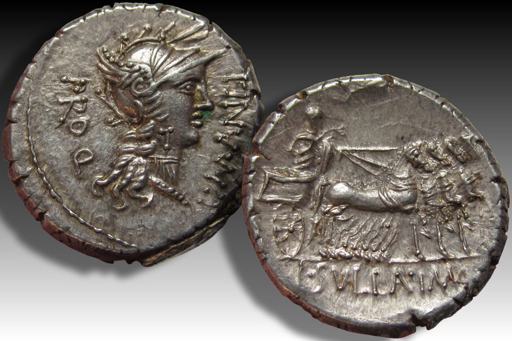 Rooman tasavalta. L. Cornelius Sulla & L. Manlius Torquatus Proquaestor. Denarius mint moving with Sulla 82 B.C. #2.1