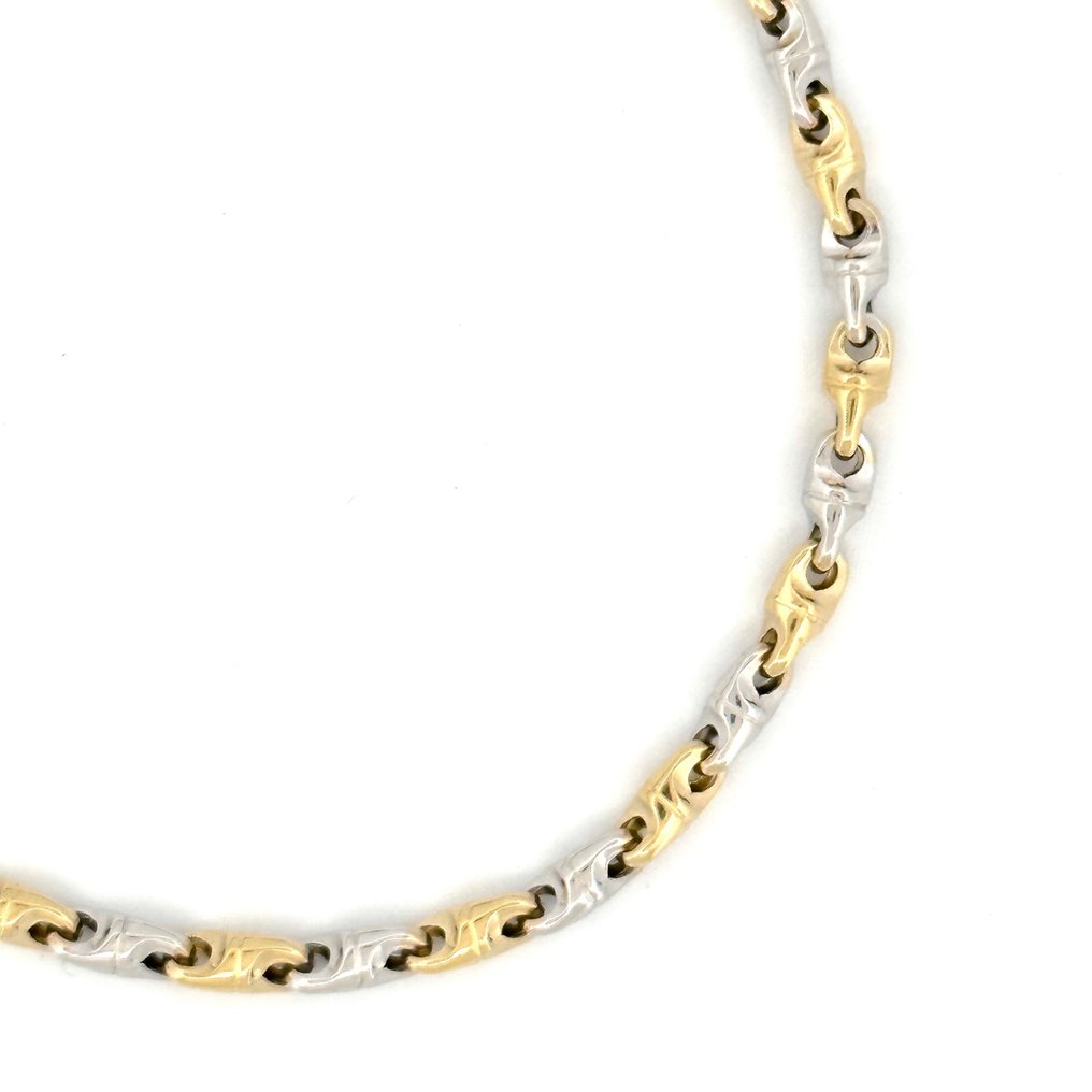 Bracciale oro bicolore - 5.1 gr - 21 cm - 18 Kt - Armband - 18 karaat Geel goud, Witgoud #1.2