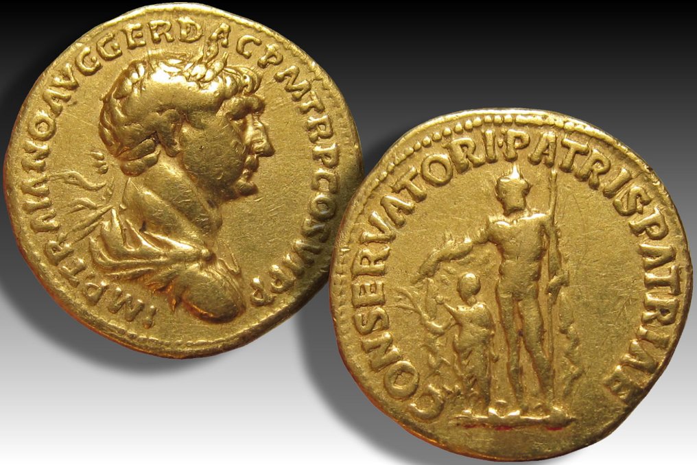 Római Birodalom. Trajanusz (AD 98-117). Aureus Rome mint 113-114 A.D. - CONSERVATORI PATRIS PATRIAE - comes with French Export license #3.1