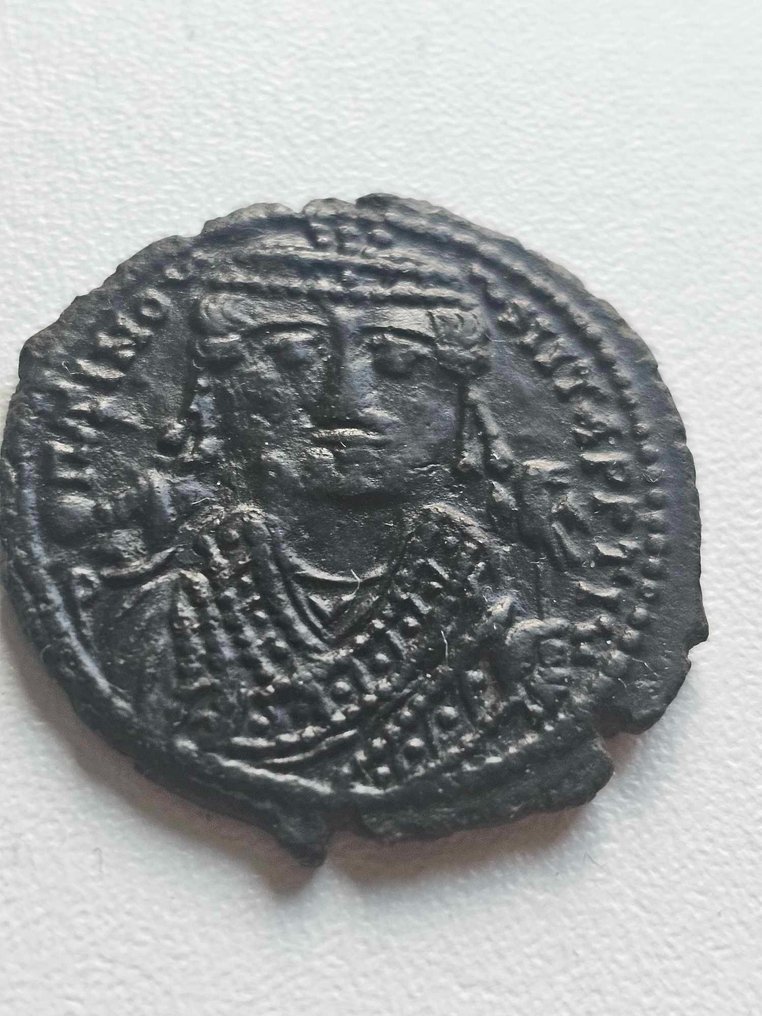 Império Bizantino. Maurício Tibério (582-602 d.C.). Follis  (Sem preço de reserva) #1.1