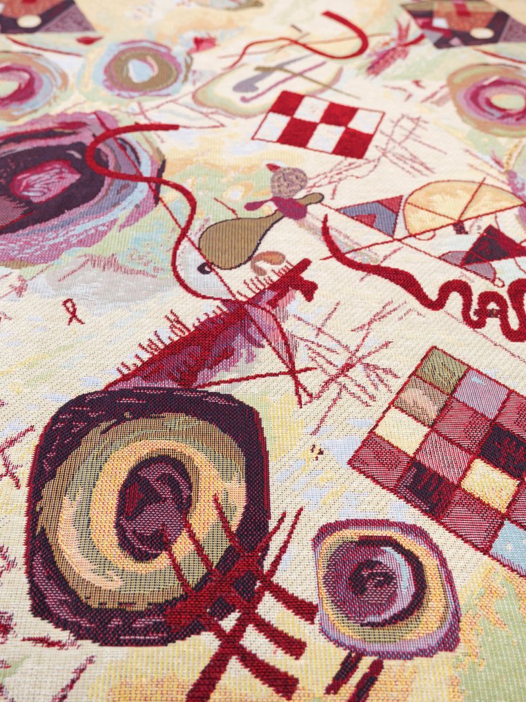 Félelmetes GOBELIN szövet Kandinskij stílusú absztrakt művészet többszínű - 5,50 x 1,40 méter !!! - Textil  - 5.5 m #1.1
